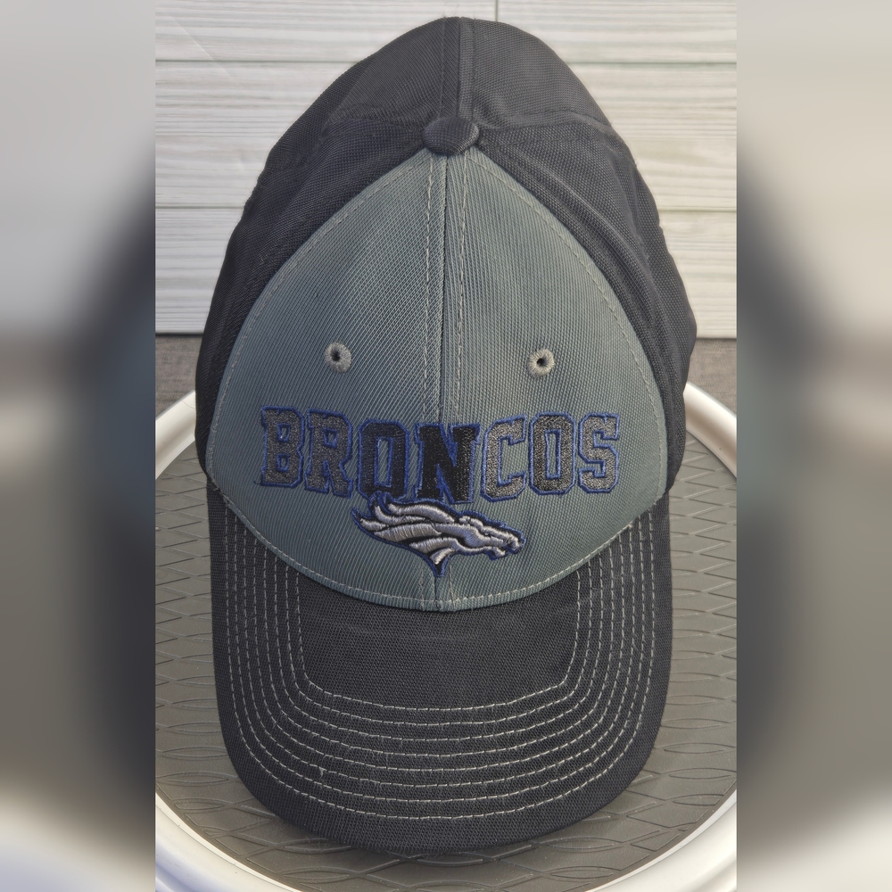 NFL Team Apparel Unisex (OS, Black, Blue, & Gray) Denver Broncos Football Cap